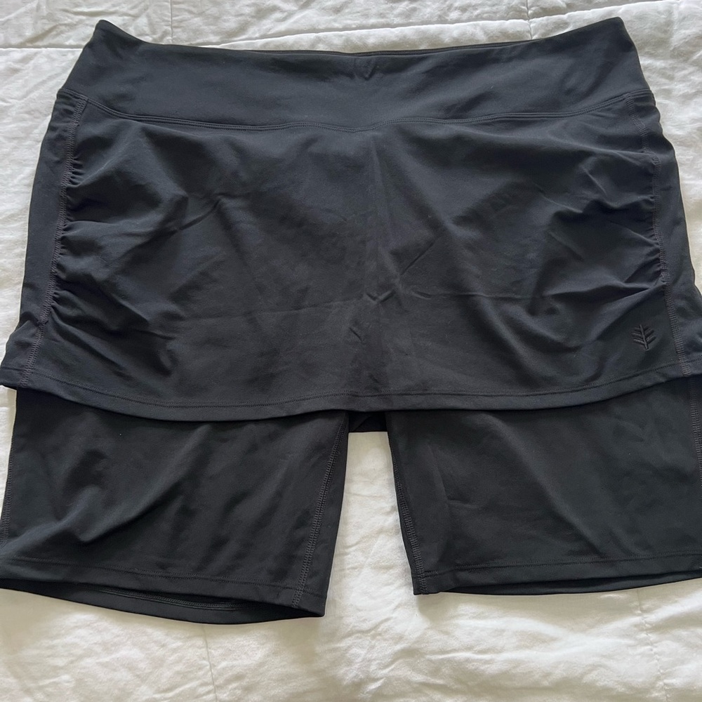 Coolibar - UV skirted swim shorts for women - Black